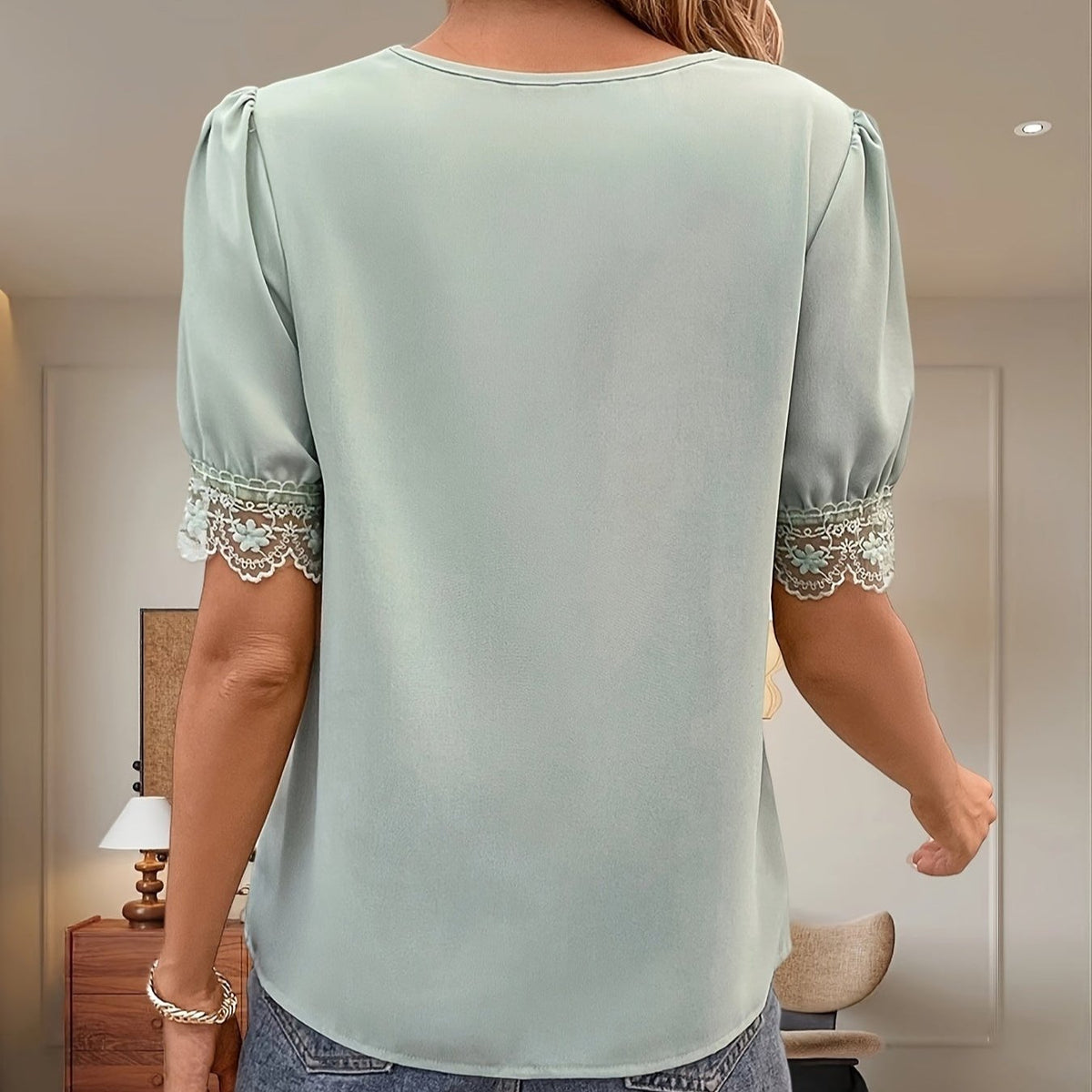 Blusa com decote em v casual